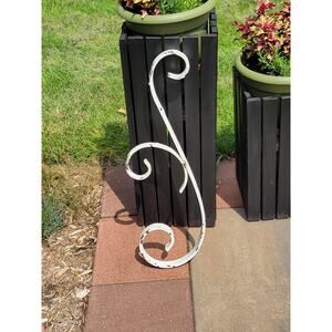 Vintage Cast Iron Scrolled Porch Railing Salvage Chippy White